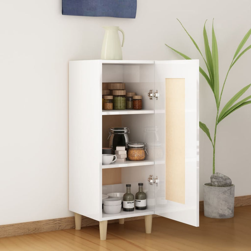 Sideboard High Gloss White 34.5x34x90 cm Engineered Wood Payday Deals