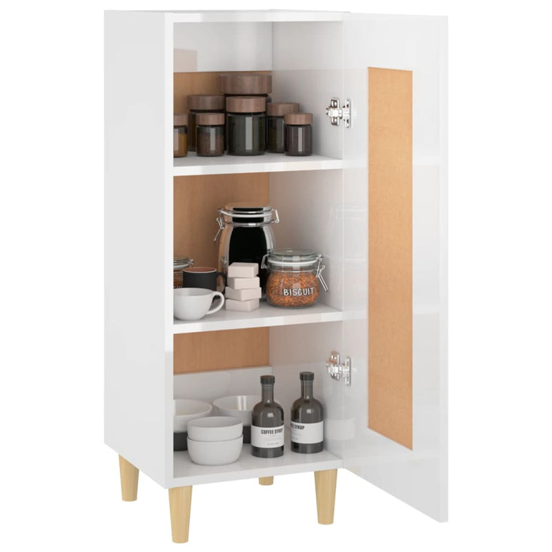 Sideboard High Gloss White 34.5x34x90 cm Engineered Wood Payday Deals