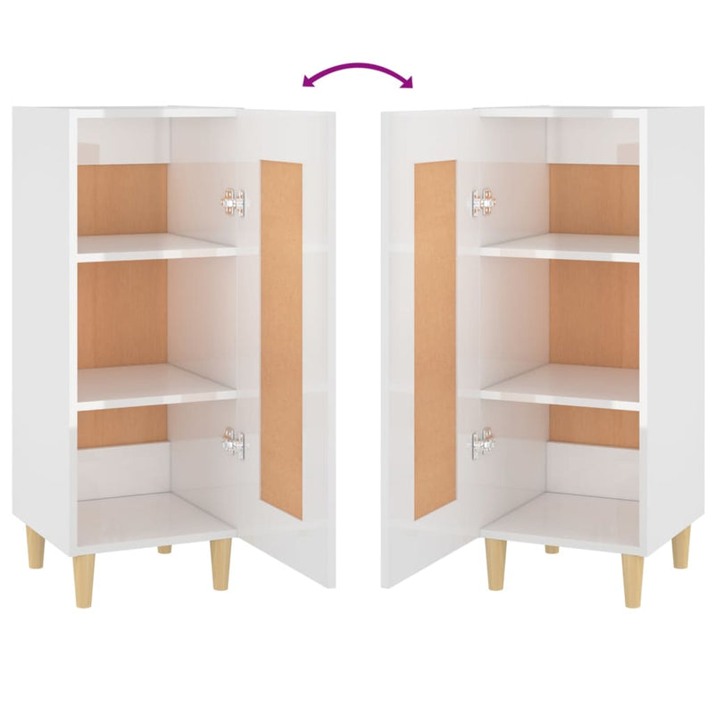 Sideboard High Gloss White 34.5x34x90 cm Engineered Wood Payday Deals