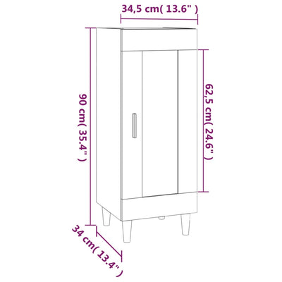 Sideboard High Gloss White 34.5x34x90 cm Engineered Wood Payday Deals