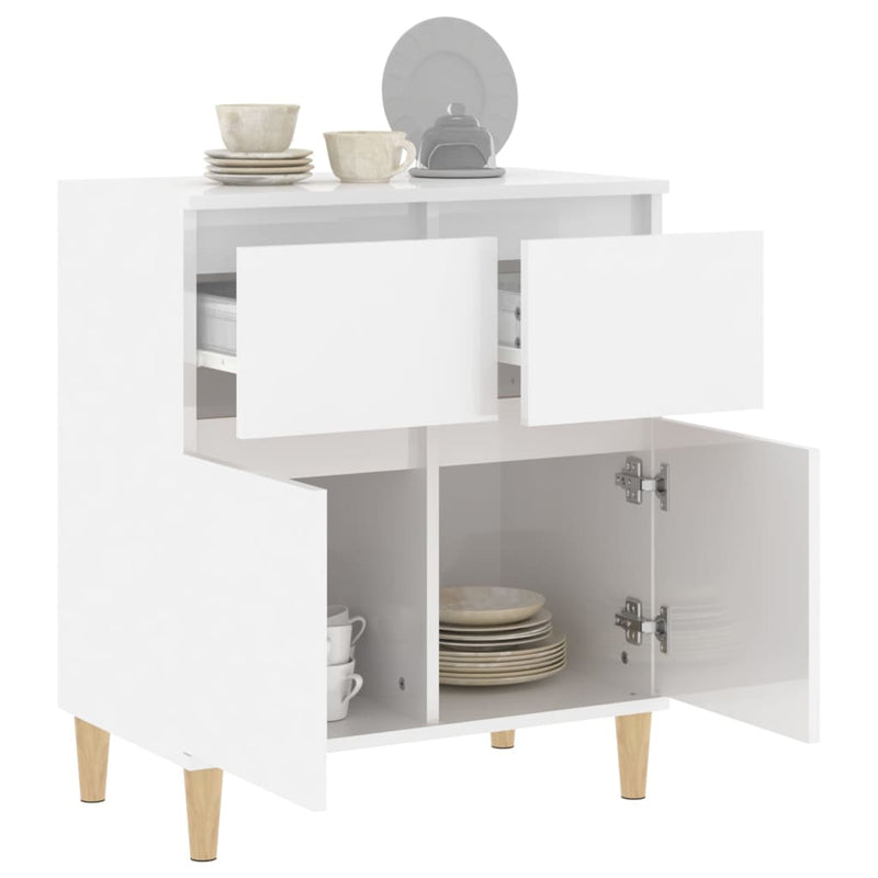 Sideboard High Gloss White 60x35x70 cm Engineered Wood Payday Deals