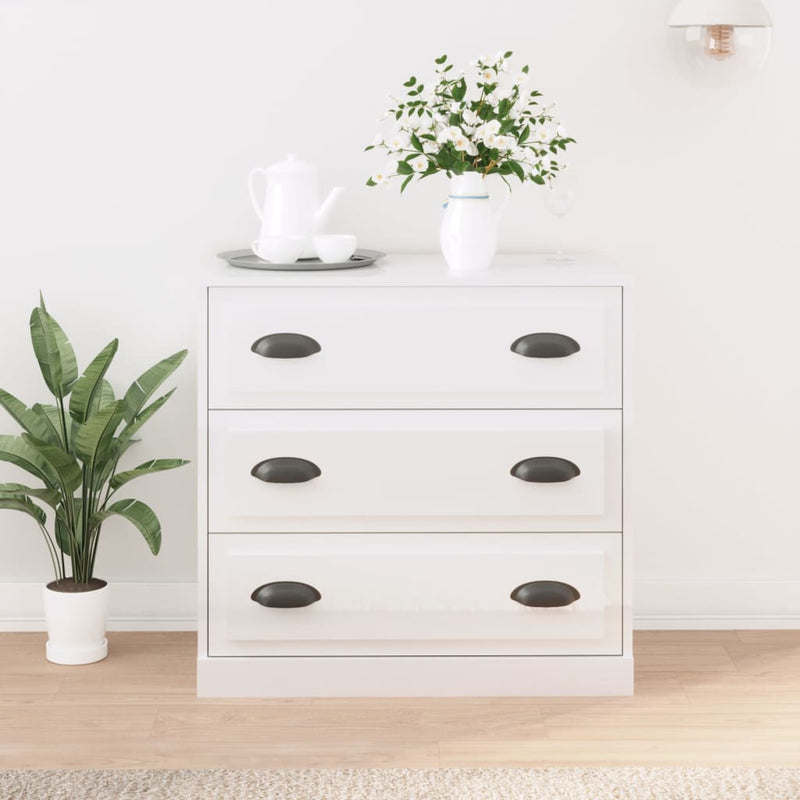 Sideboard High Gloss White 70x35.5x67.5 cm Engineered Wood Payday Deals