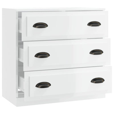 Sideboard High Gloss White 70x35.5x67.5 cm Engineered Wood Payday Deals