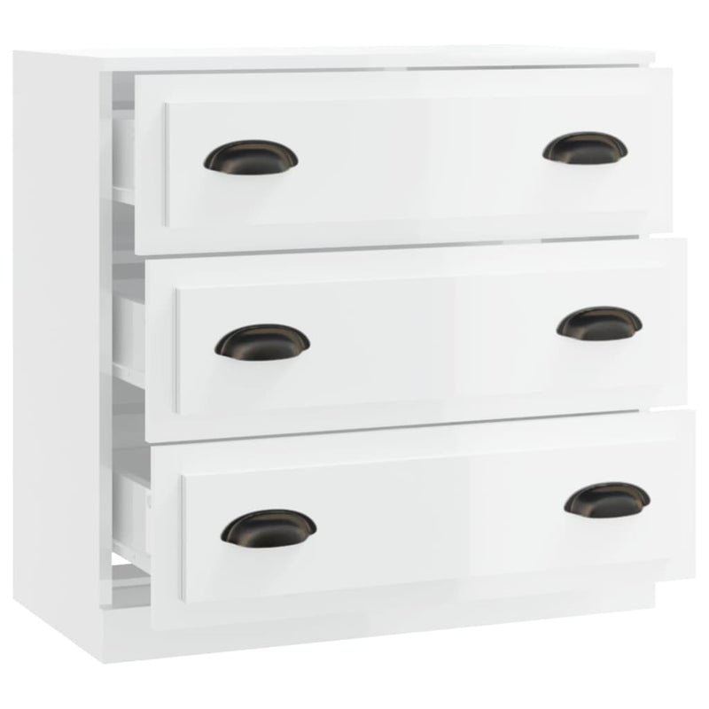 Sideboard High Gloss White 70x35.5x67.5 cm Engineered Wood Payday Deals