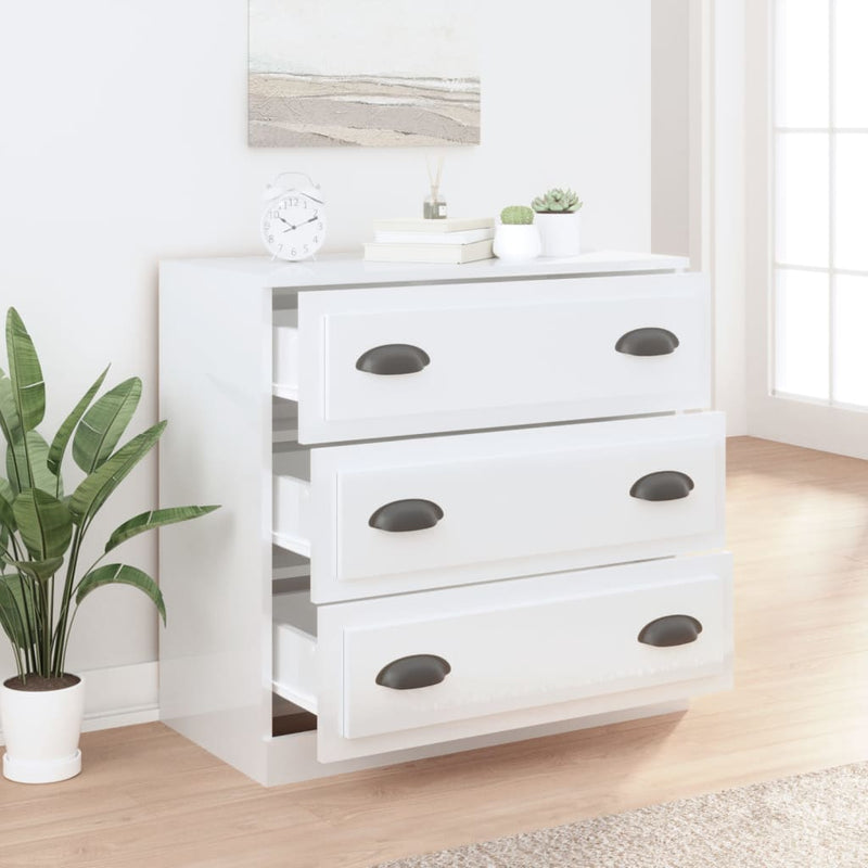 Sideboard High Gloss White 70x35.5x67.5 cm Engineered Wood Payday Deals