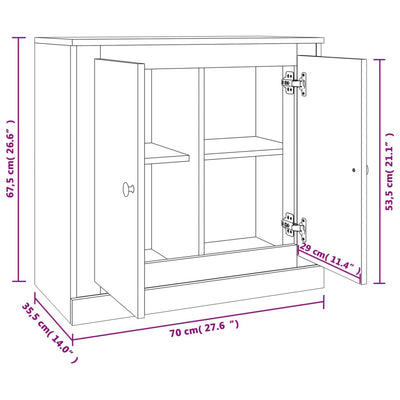 Sideboard High Gloss White 70x35.5x67.5 cm Engineered Wood Payday Deals