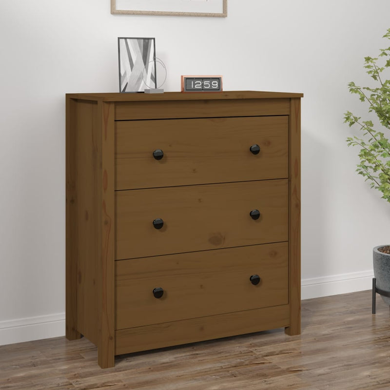 Sideboard Honey Brown 70x35x80 cm Solid Wood Pine Payday Deals