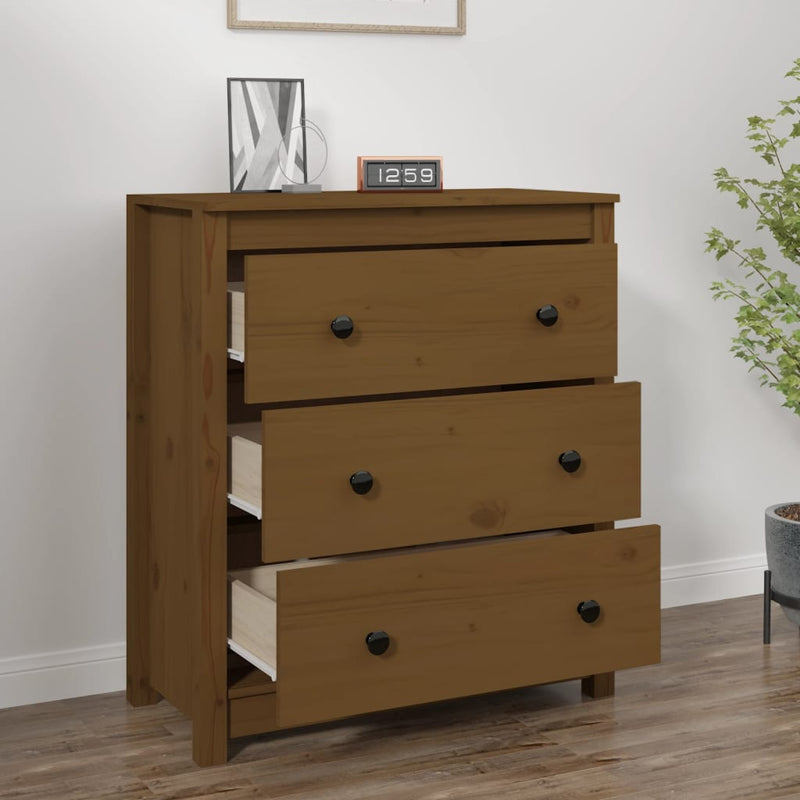Sideboard Honey Brown 70x35x80 cm Solid Wood Pine Payday Deals