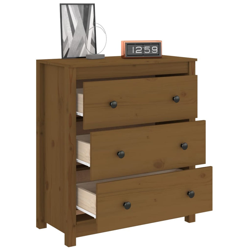 Sideboard Honey Brown 70x35x80 cm Solid Wood Pine Payday Deals