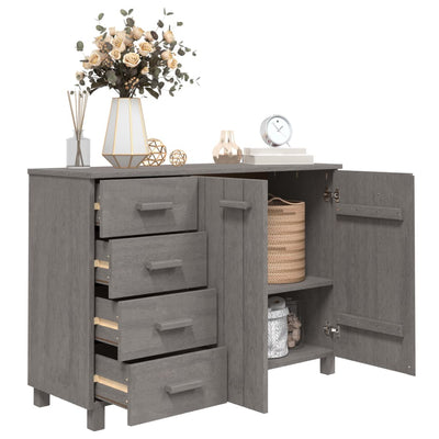 Sideboard Light Grey 113x40x80 cm Solid Wood Pine Payday Deals