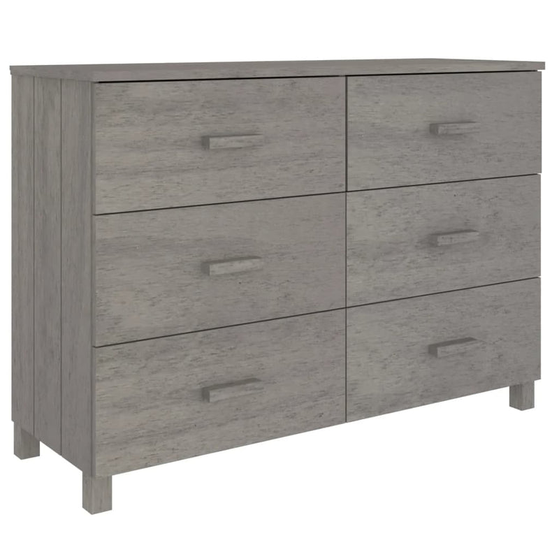 Sideboard Light Grey 113x40x80 cm Solid Wood Pine Payday Deals