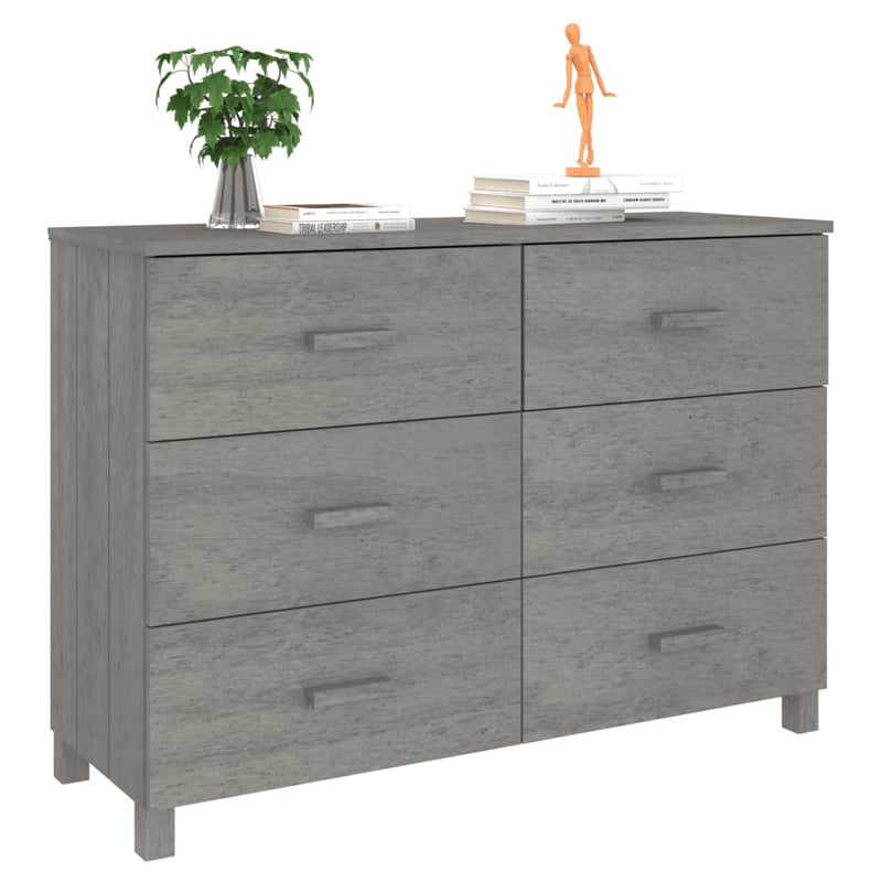 Sideboard Light Grey 113x40x80 cm Solid Wood Pine Payday Deals