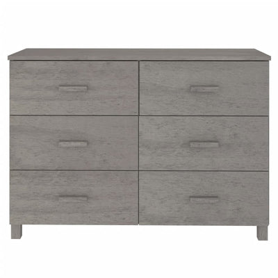 Sideboard Light Grey 113x40x80 cm Solid Wood Pine Payday Deals