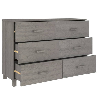 Sideboard Light Grey 113x40x80 cm Solid Wood Pine Payday Deals