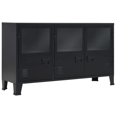 Sideboard Metal Industrial Style 120x35x70 cm Black Payday Deals