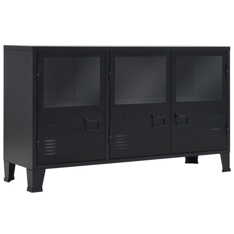 Sideboard Metal Industrial Style 120x35x70 cm Black Payday Deals