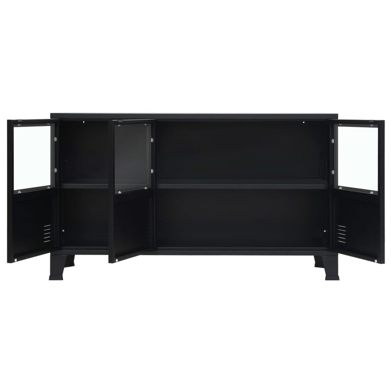 Sideboard Metal Industrial Style 120x35x70 cm Black Payday Deals