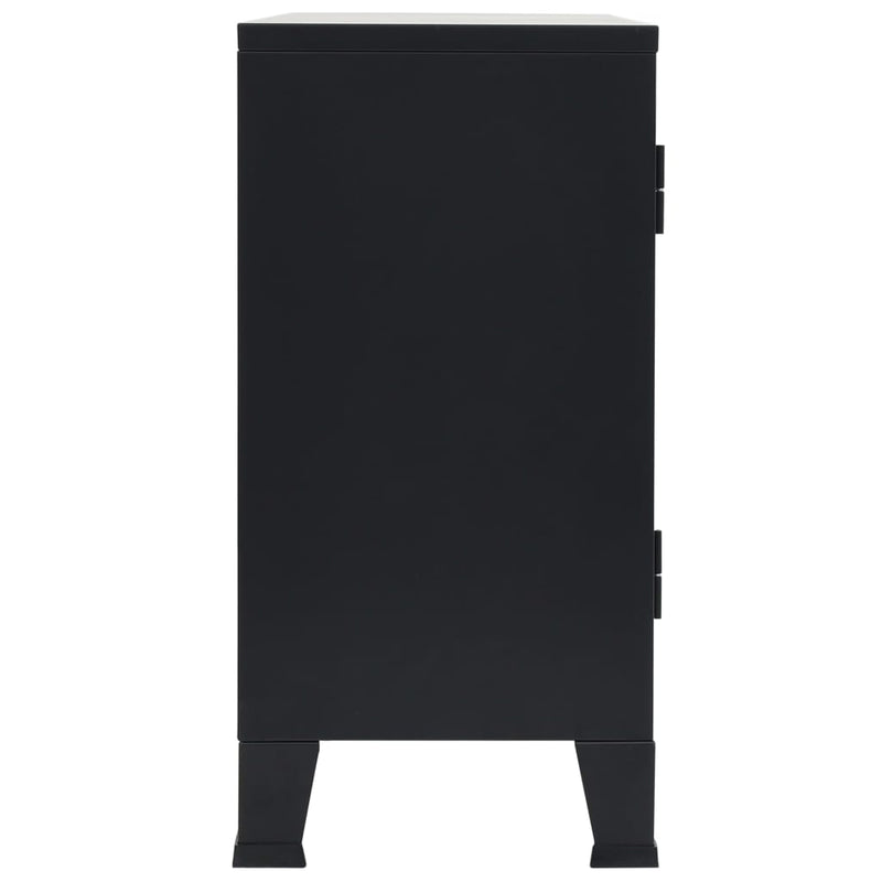 Sideboard Metal Industrial Style 120x35x70 cm Black Payday Deals