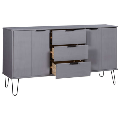 Sideboard "New York" Grey Solid Pine Wood Payday Deals