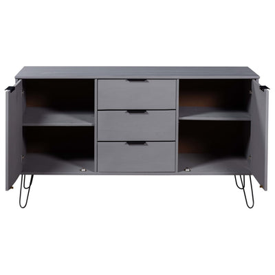 Sideboard "New York" Grey Solid Pine Wood Payday Deals