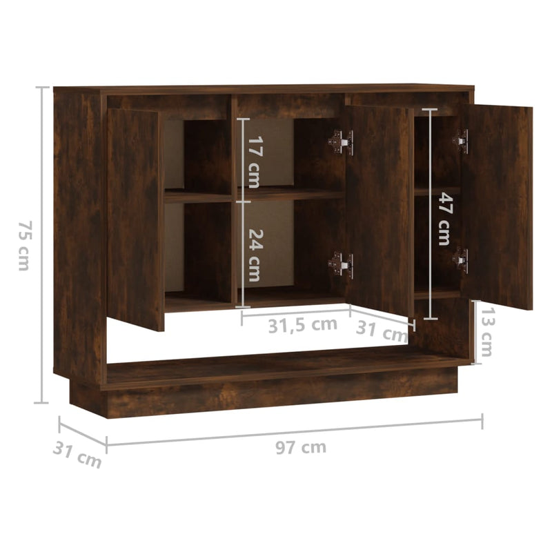 Sideboard Smoked Oak 97x31x75 cm Engineered Wood Payday Deals