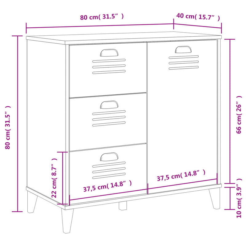 Sideboard VIKEN White 80x40x80 cm Engineered Wood Payday Deals