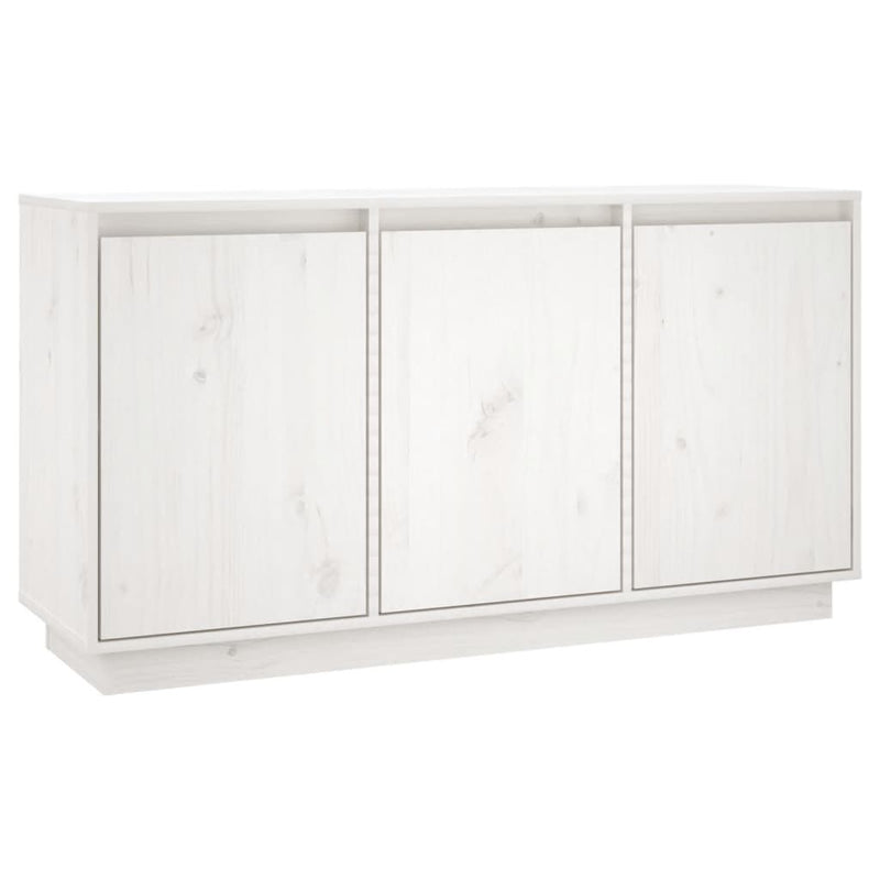 Sideboard White 111x34x60 cm Solid Wood Pine Payday Deals