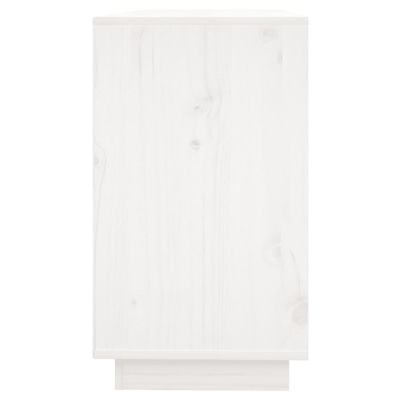 Sideboard White 111x34x60 cm Solid Wood Pine Payday Deals