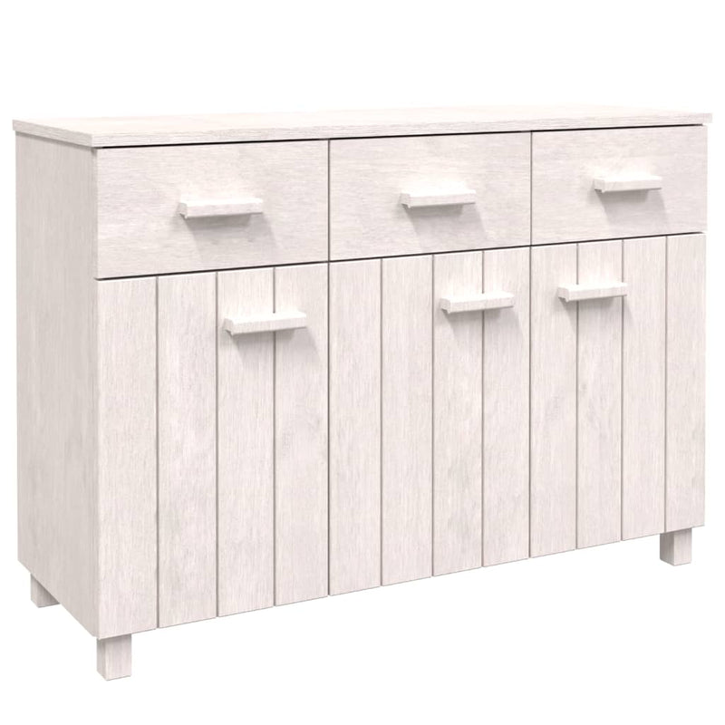 Sideboard White 113x40x80 cm Solid Wood Pine Payday Deals