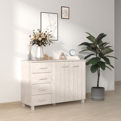 Sideboard White 113x40x80 cm Solid Wood Pine