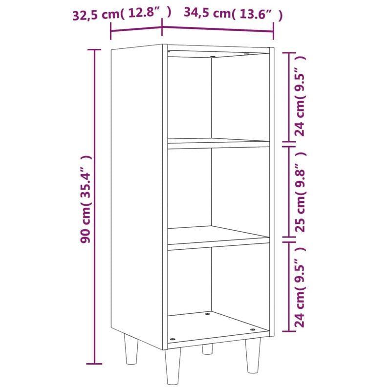 Sideboard White 34.5x32.5x90 cm Engineered Wood Payday Deals