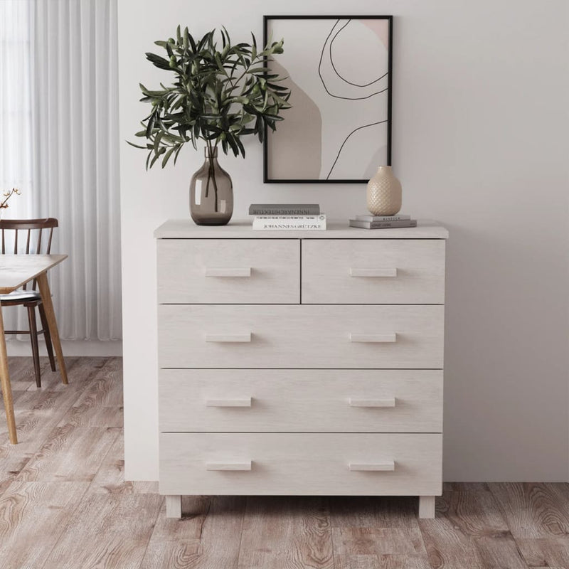 Sideboard White 79x40x80 cm Solid Wood Pine Payday Deals