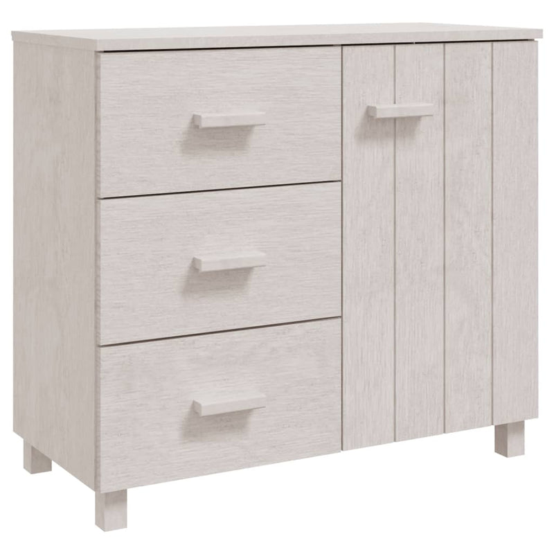 Sideboard White 90x40x80 cm Solid Wood Pine Payday Deals