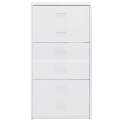 Sideboard with 6 Drawers High Gloss White 50x34x96 cm Engineered Wood Payday Deals