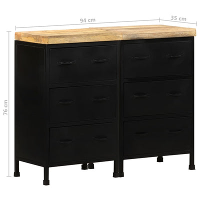 Sideboard with 6 Drawers Rough Mango Wood Payday Deals