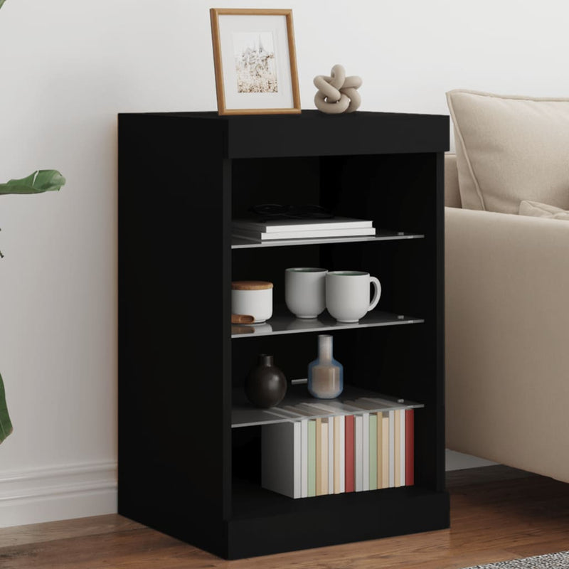 Sideboard with LED Lights Black 41x37x67 cm Payday Deals