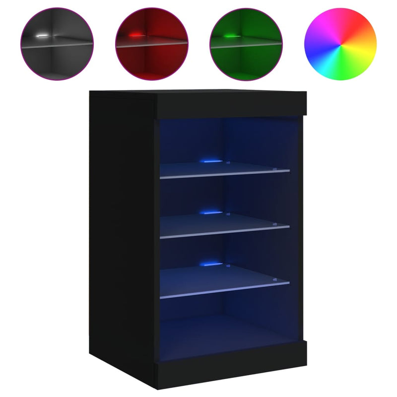 Sideboard with LED Lights Black 41x37x67 cm Payday Deals
