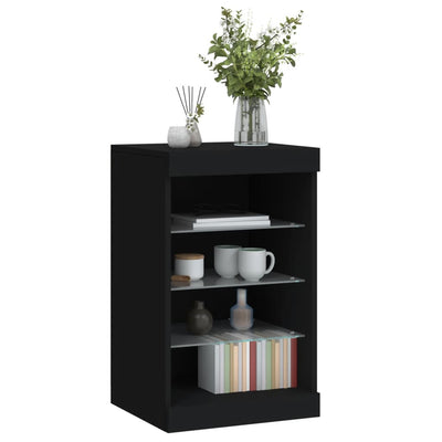 Sideboard with LED Lights Black 41x37x67 cm Payday Deals