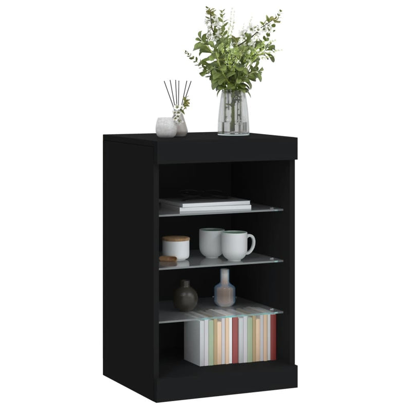Sideboard with LED Lights Black 41x37x67 cm Payday Deals