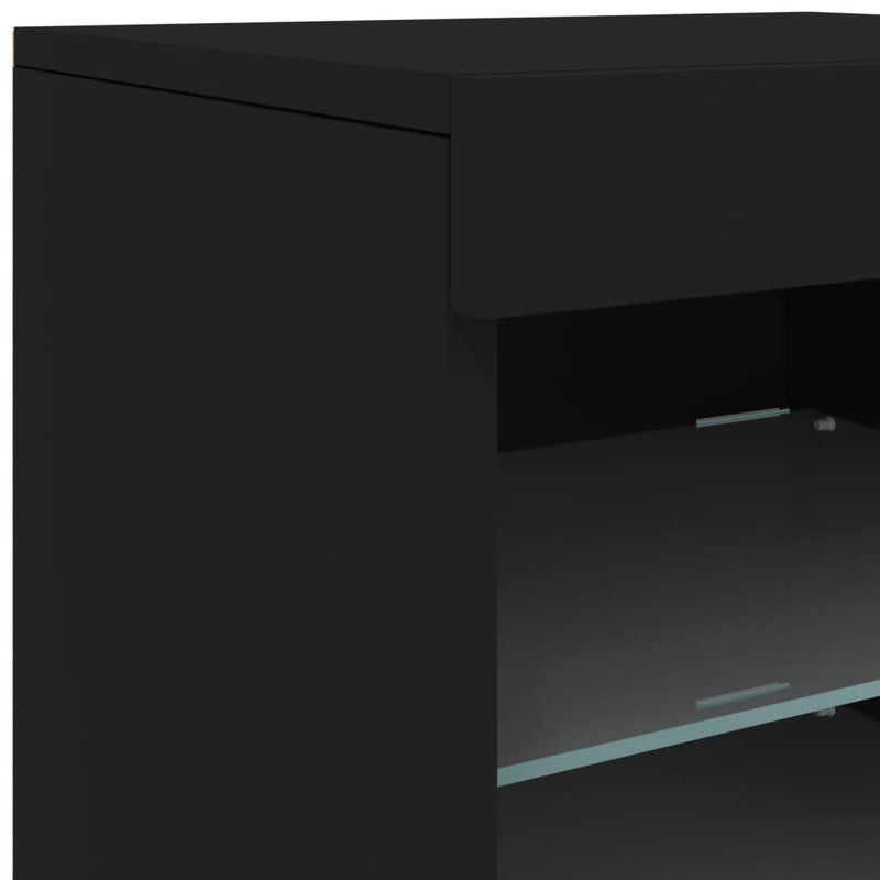 Sideboard with LED Lights Black 41x37x67 cm Payday Deals