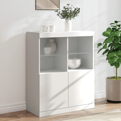 Sideboard with LED Lights White 81x37x100 cm Payday Deals