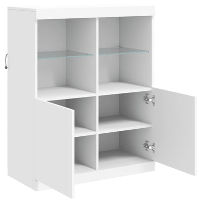 Sideboard with LED Lights White 81x37x100 cm Payday Deals