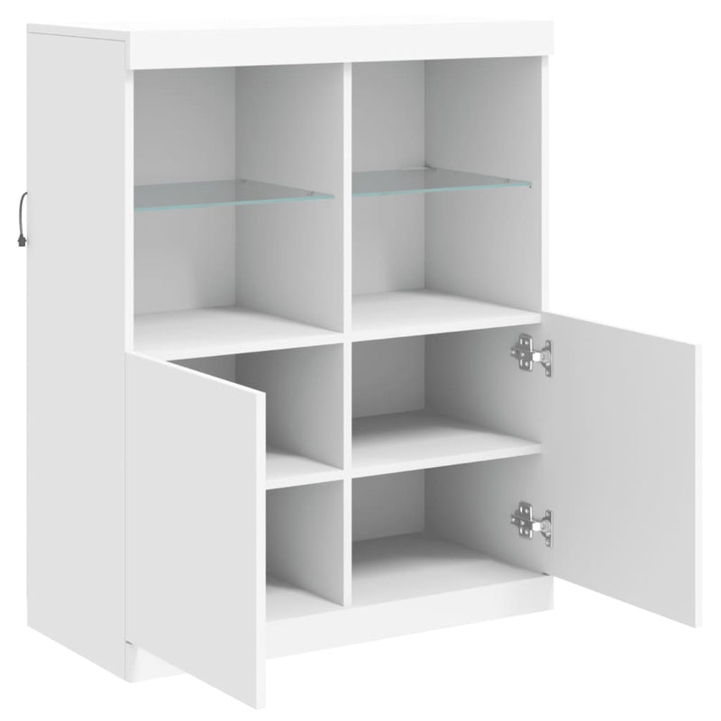Sideboard with LED Lights White 81x37x100 cm Payday Deals
