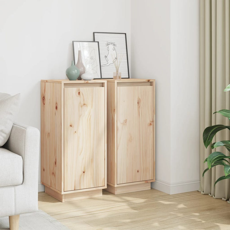 Sideboards 2 pcs 31.5x34x75 cm Solid Wood Pine Payday Deals