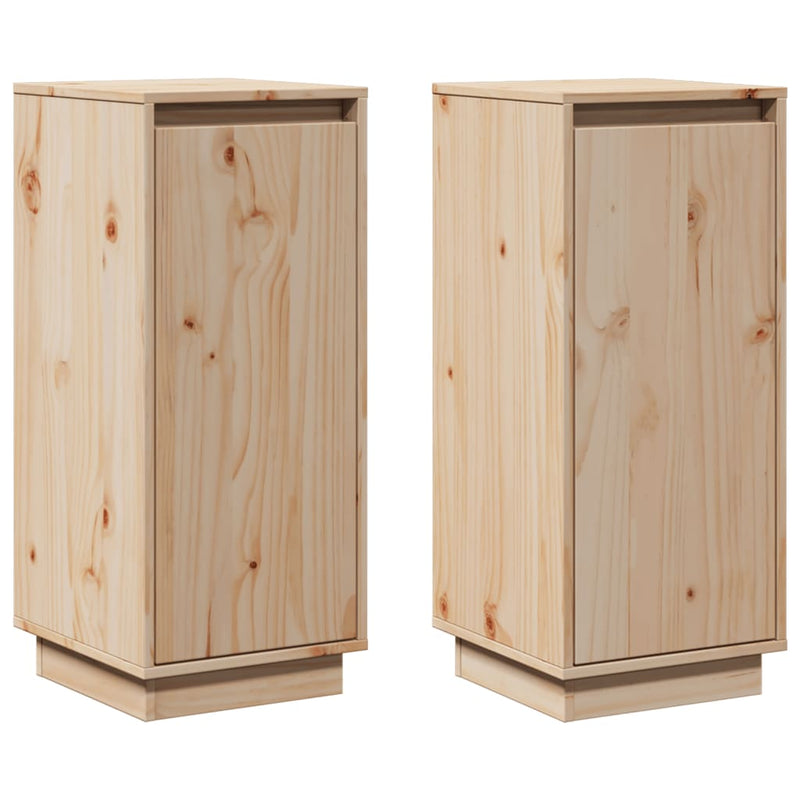 Sideboards 2 pcs 31.5x34x75 cm Solid Wood Pine Payday Deals