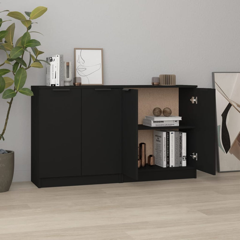 Sideboards 2 pcs Black 60x30x70 cm Engineered Wood Payday Deals