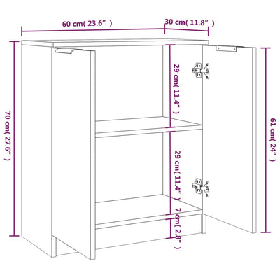 Sideboards 2 pcs Black 60x30x70 cm Engineered Wood Payday Deals