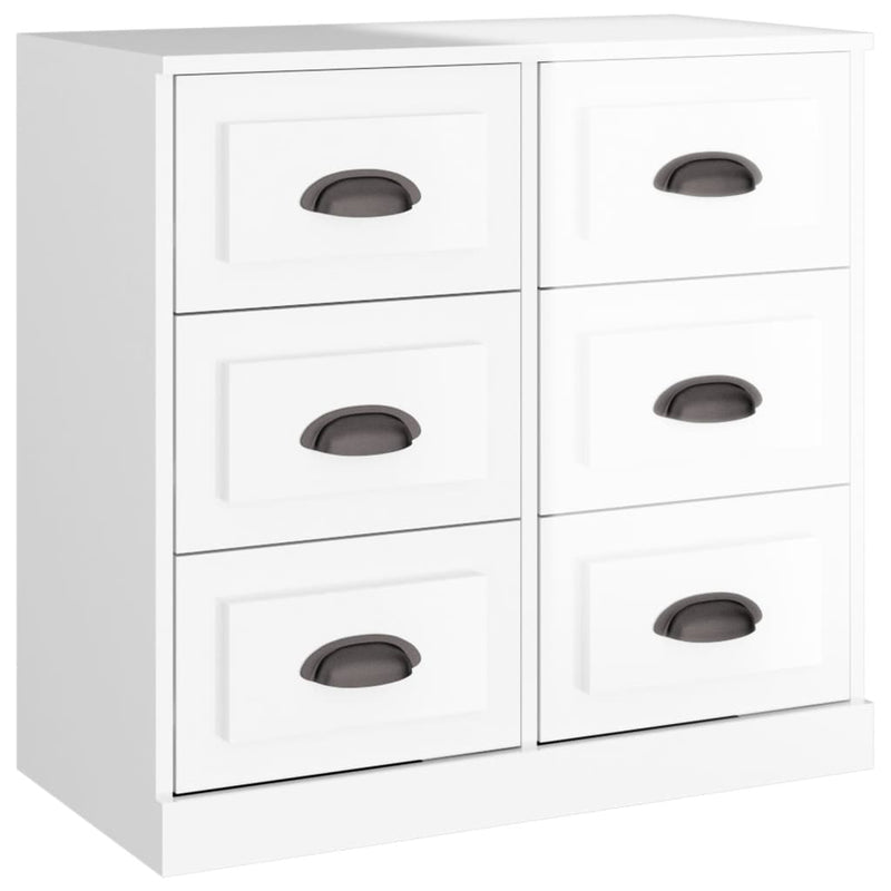 Sideboards 2 pcs High Gloss White Engineered Wood Payday Deals