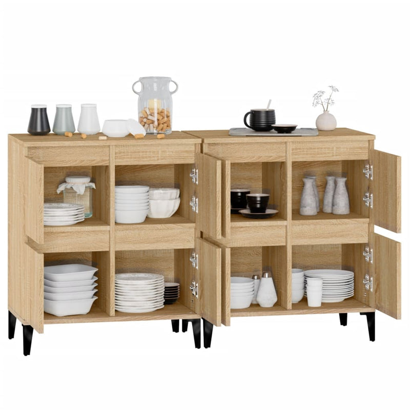 Sideboards 2 pcs Sonoma Oak 60x35x70 cm Engineered Wood Payday Deals