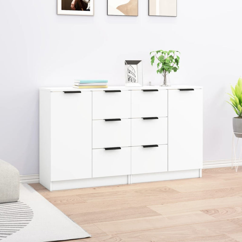 Sideboards 2 pcs White 60x30x70 cm Engineered Wood Payday Deals